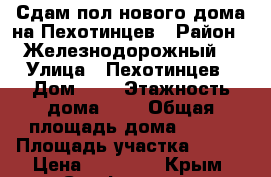 Сдам пол нового дома на Пехотинцев › Район ­ Железнодорожный  › Улица ­ Пехотинцев › Дом ­ 5 › Этажность дома ­ 2 › Общая площадь дома ­ 150 › Площадь участка ­ 700 › Цена ­ 55 000 - Крым, Симферополь Недвижимость » Дома, коттеджи, дачи аренда   . Крым
